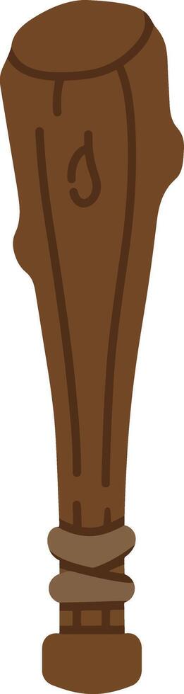 Wooden baseball bat illustration with simple design and brown tones for sports equipment graphic resources vector