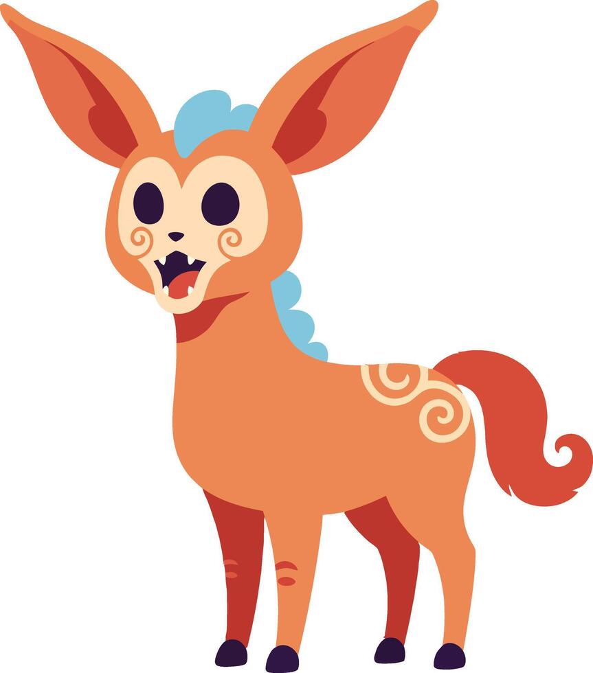 Cute fantasy chihuahua dog character with large ears and orange fur illustration for children and cartoon designs vector
