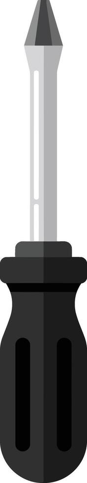 Phillips screwdriver with black handle and silver metal shaft tool for repair and assembly work illustration vector