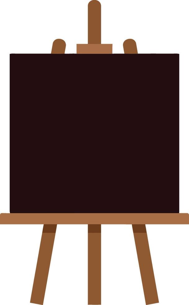 Artist easel with black canvas illustration for painting and drawing creative activities graphic design vector