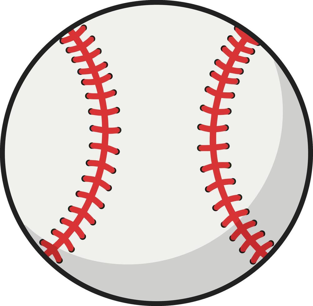 Baseball ball illustration with red stitching on white surface graphic design vector