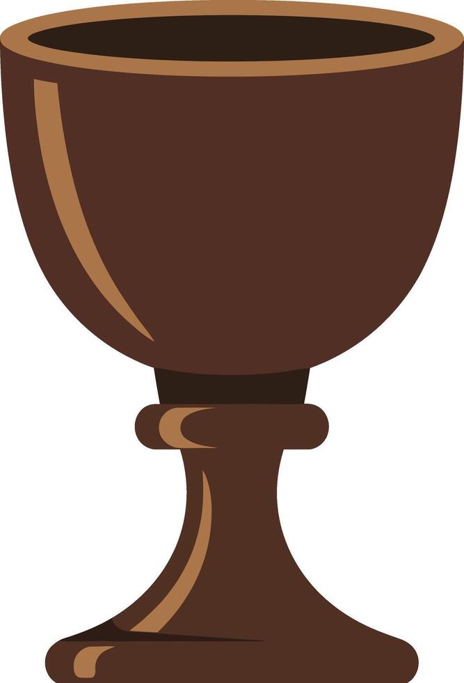 Brown chalice cup illustration with simple design and smooth curves art for graphic projects and decorative uses vector