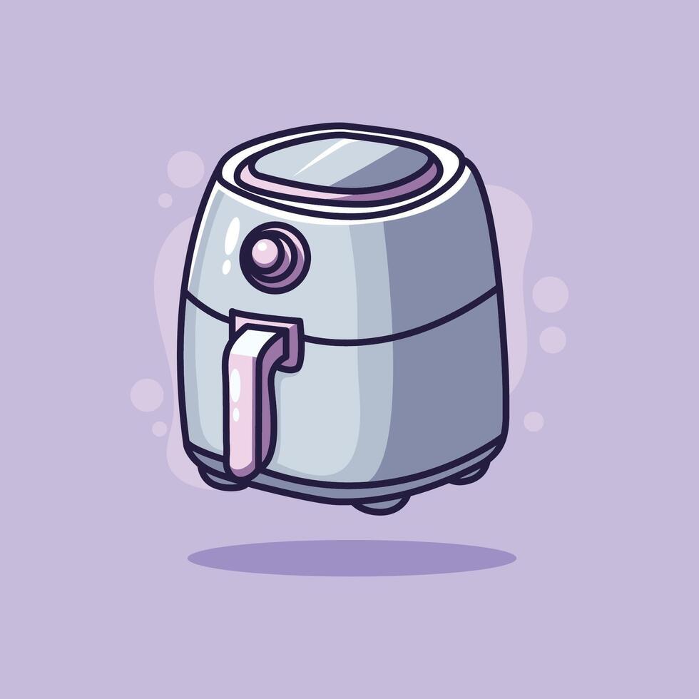 Air fryer icon. illustration of a Air fryer on a purple background. vector