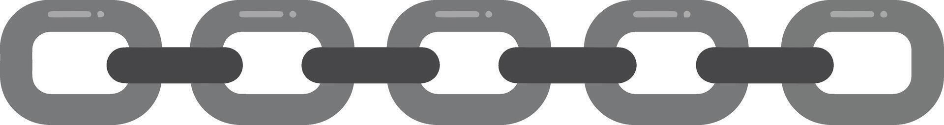 Chain link connection symbol in gray and black illustration for security and strength design vector
