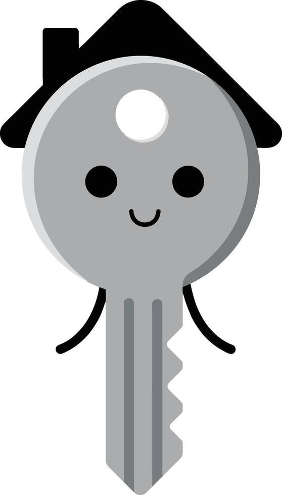 Key character with house shaped hat smiling friendly illustration design vector