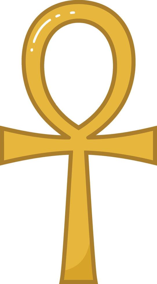 Ankh symbol golden Egyptian cross representing life and immortality illustration vector