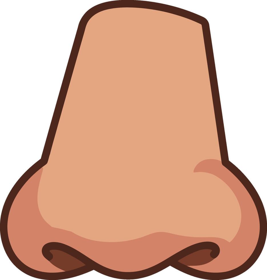 Human nose front view simple illustration for anatomy and facial feature design vector