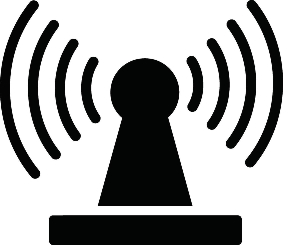 Wireless signal icon with radio waves for communication and connectivity concept illustration vector