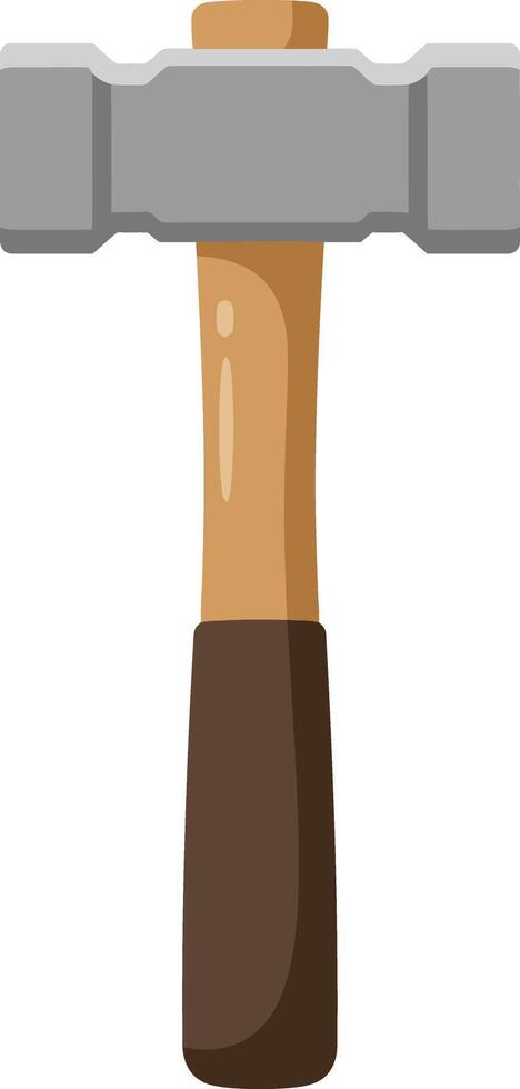 Sledgehammer with wooden handle and metal head simple illustration for construction and repair work tools vector