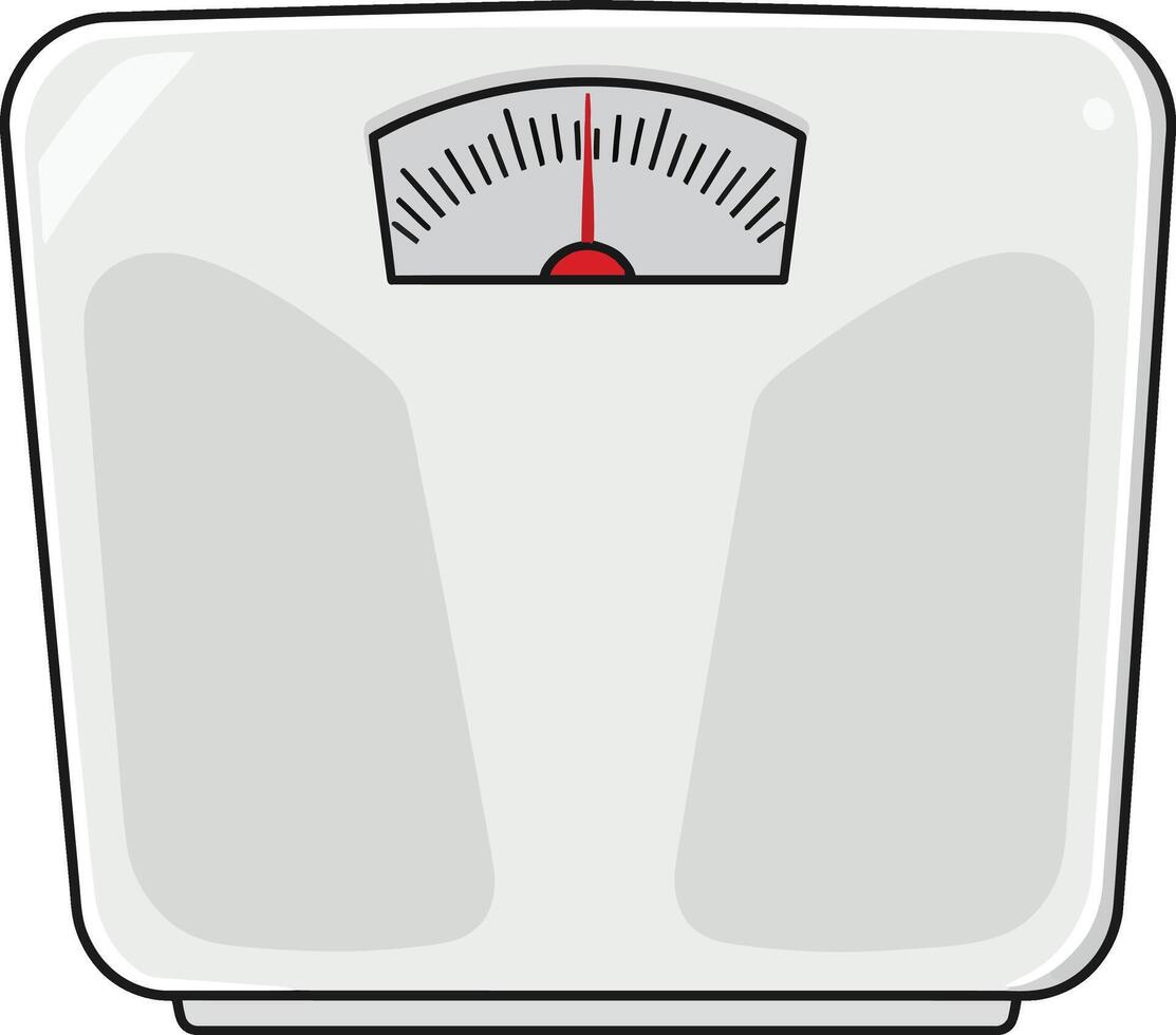 Bathroom weight scale measuring device for health monitoring and fitness tracking illustration vector