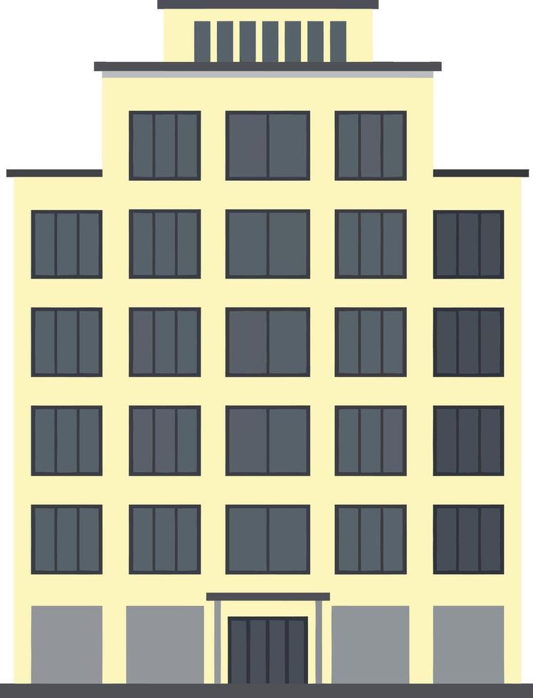 Modern beige office building with multiple windows and flat roof illustration for urban architecture design vector
