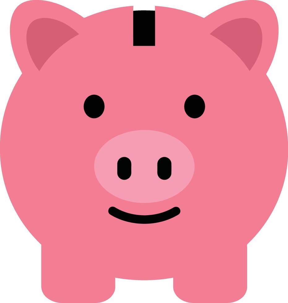 Cute pink piggy bank illustration with coin slot for savings and finance concepts vector