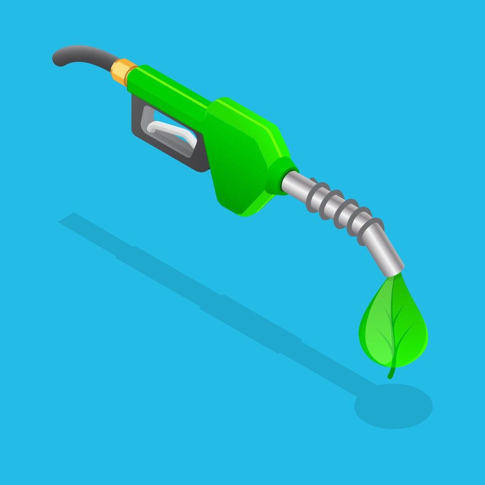 3D Isometric Flat Icon of Bio Fuel, Green Petrol Station vector