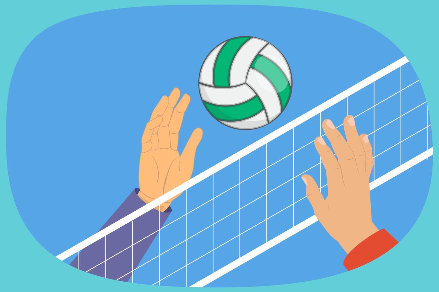 3D Isometric Flat Illustration of Volleyball Game, Beach Outdoor Activities vector