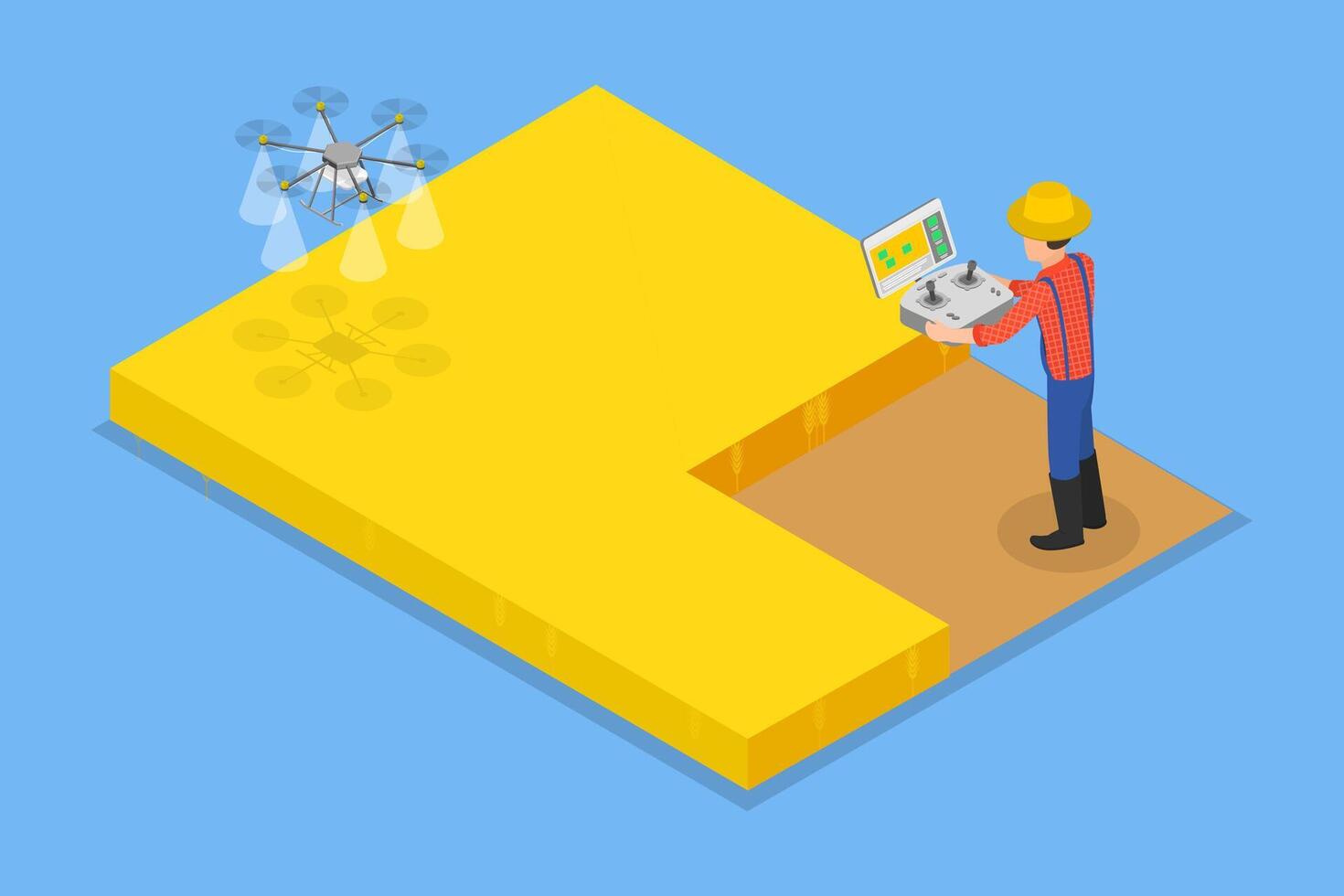 3D Isometric Flat Illustration of Agronomist, Innovative Technologies for Agriculture vector