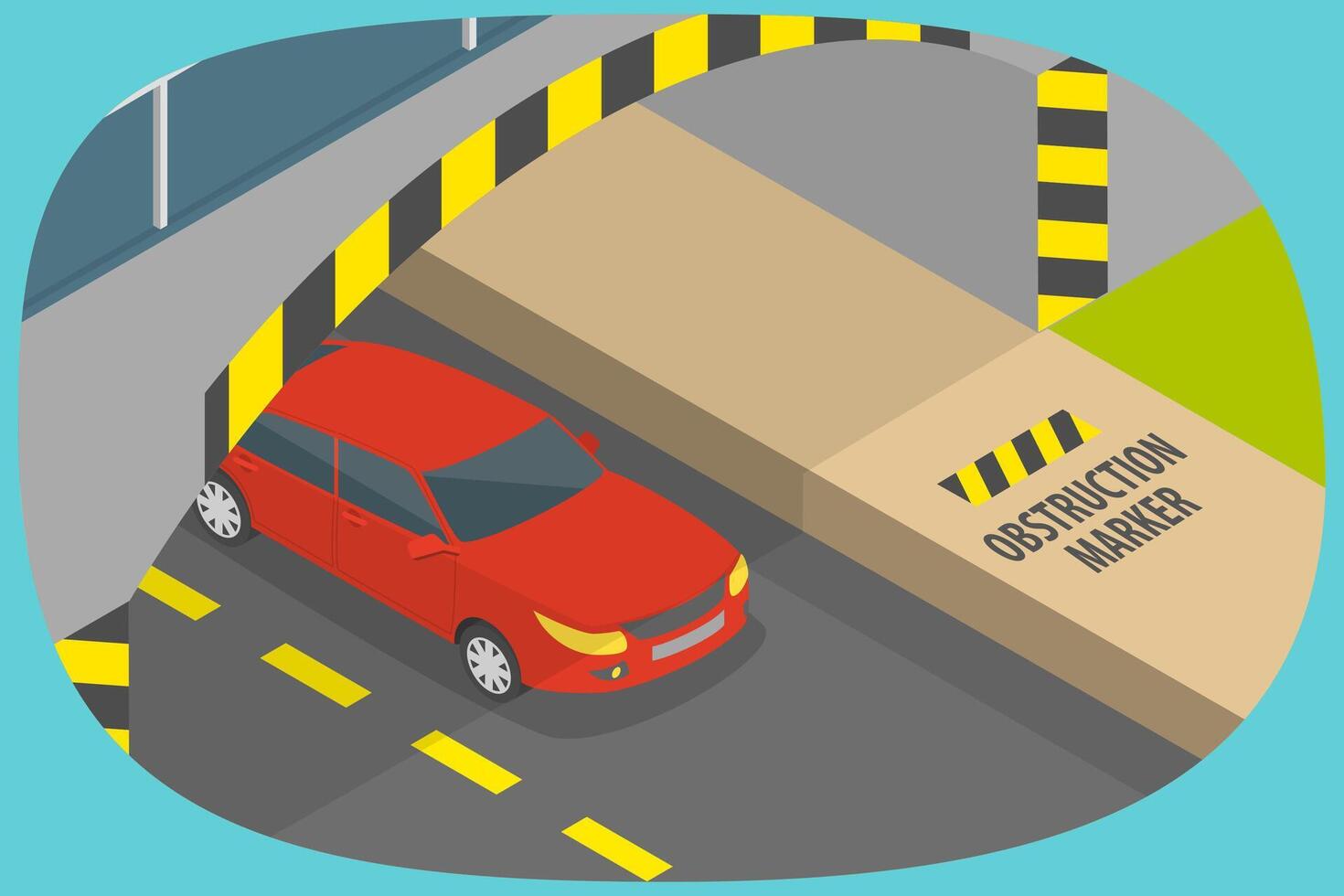 3D Isometric Flat Illustration of Safety Driving, Low Bridge Sign vector