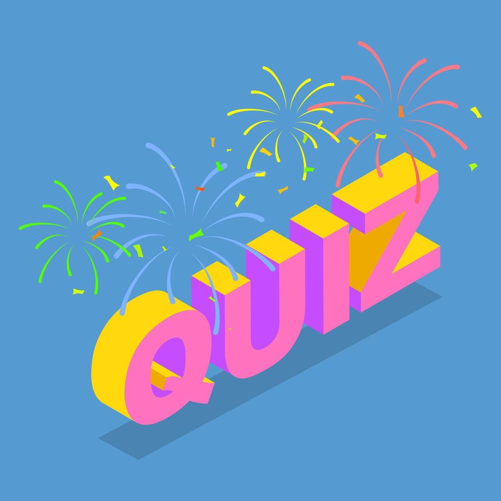 3D Isometric Flat Illustration of Quiz, Question-Answer Game vector