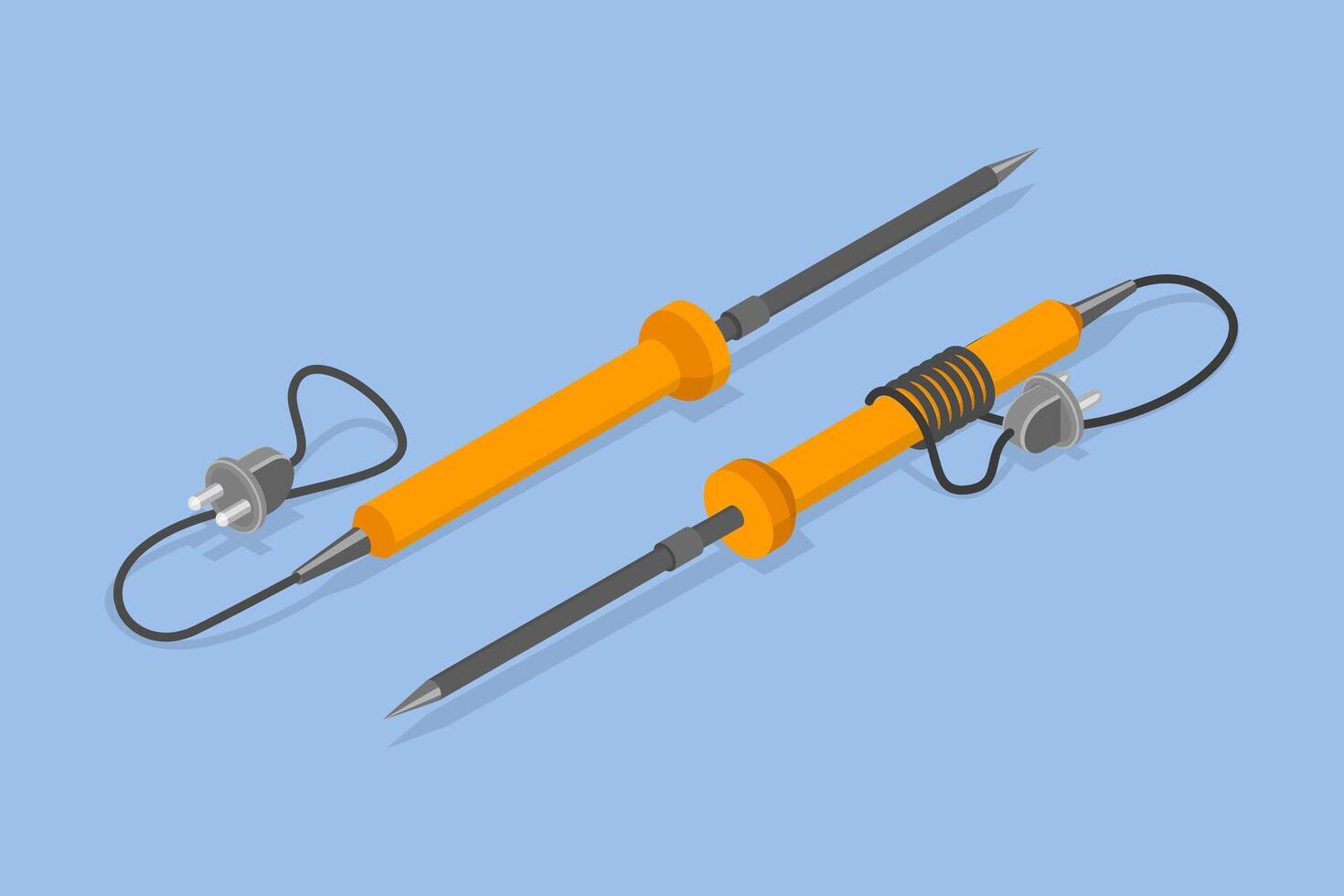 3D Isometric Flat Icon of Welding Tool, Soldering Iron vector