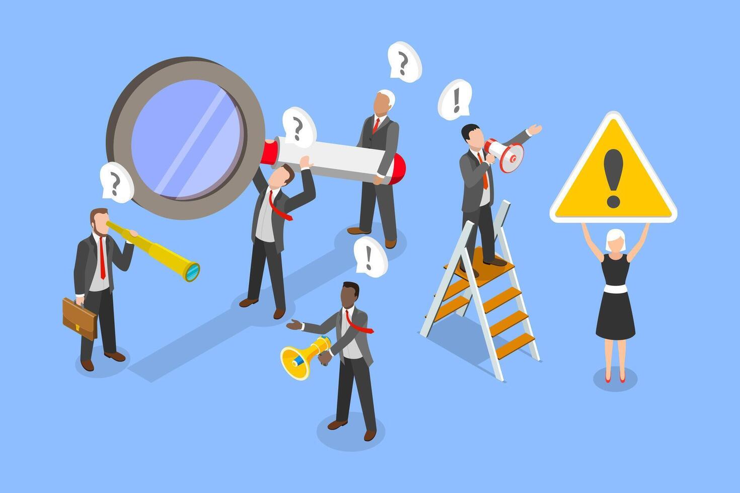3D Isometric Flat Illustration of Human Resources, Recruitment Specialists vector
