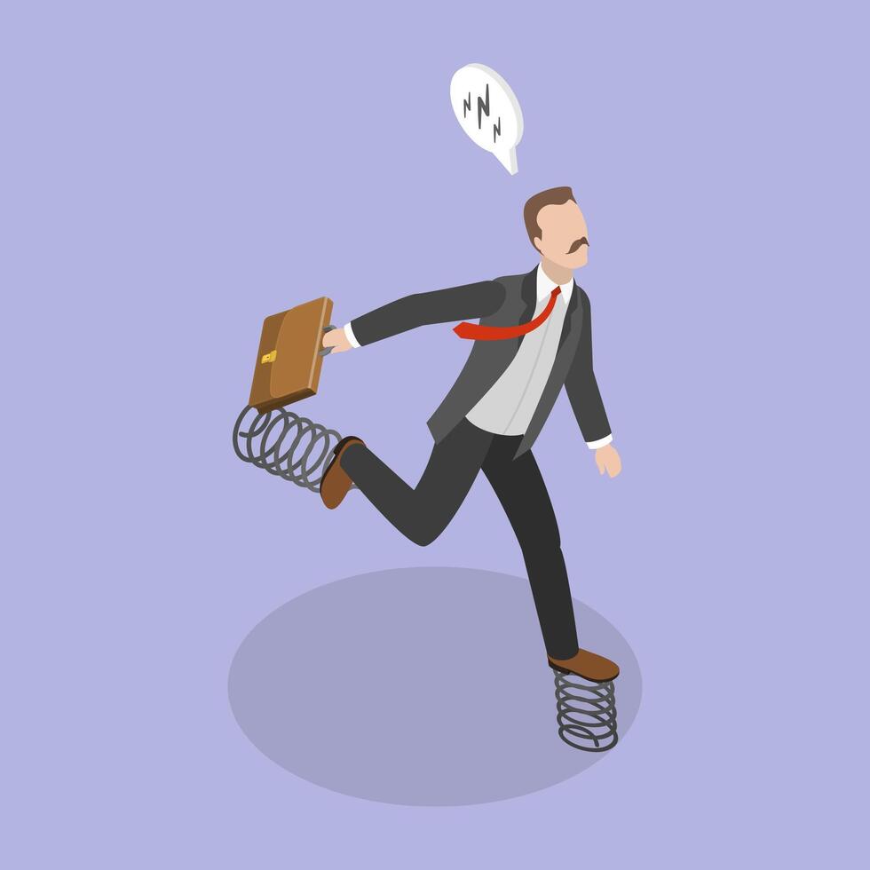 3D Isometric Flat Illustration of Business Efficiency Booster, Success Growth, Motivation vector
