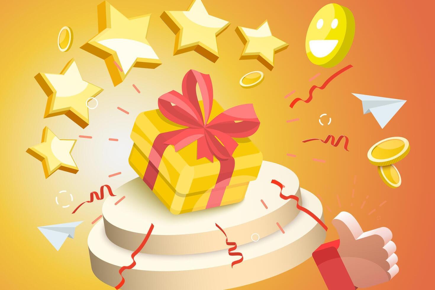3D Illustration of Shop and Win, Give Away Contest Prize vector