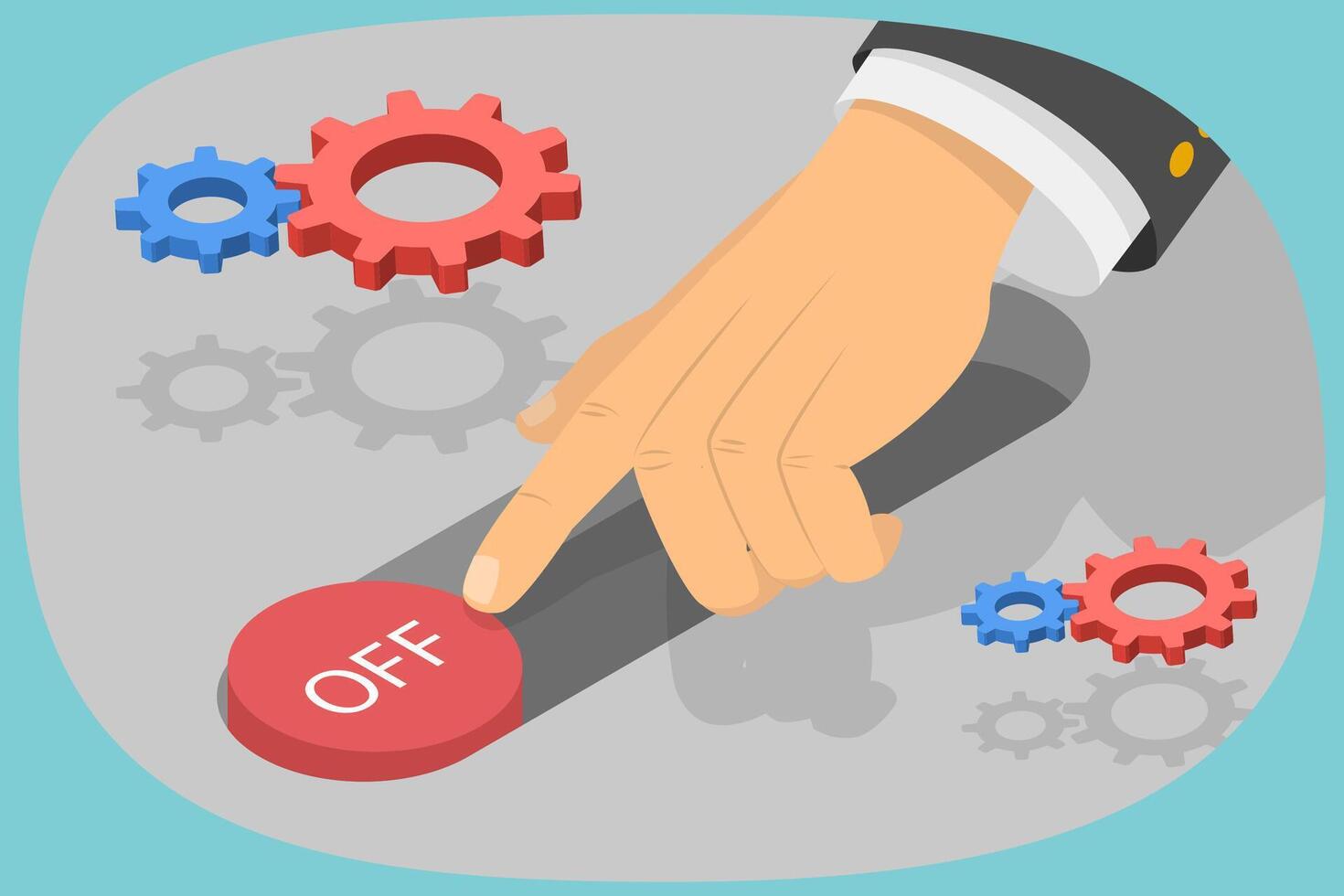 3D Isometric Flat Illustration of Business Closure, Operations Due to Economic Challenges vector
