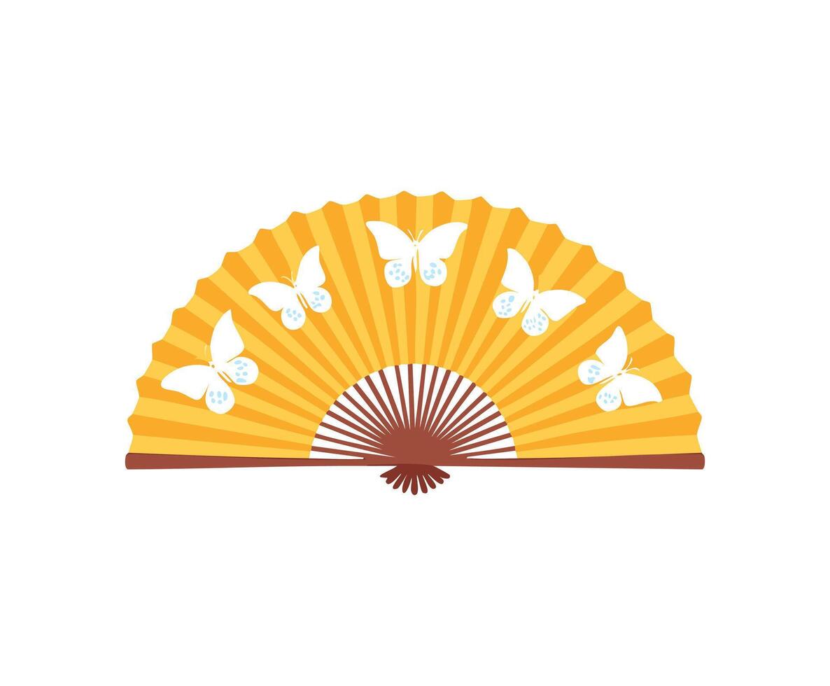 Butterfly Patterned Fan flat design style vector