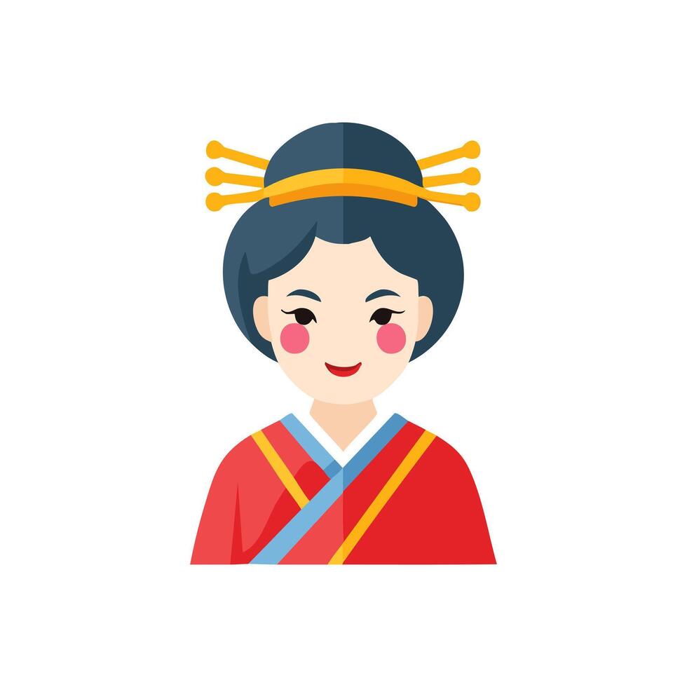 Geisha illustration in flat design style vector