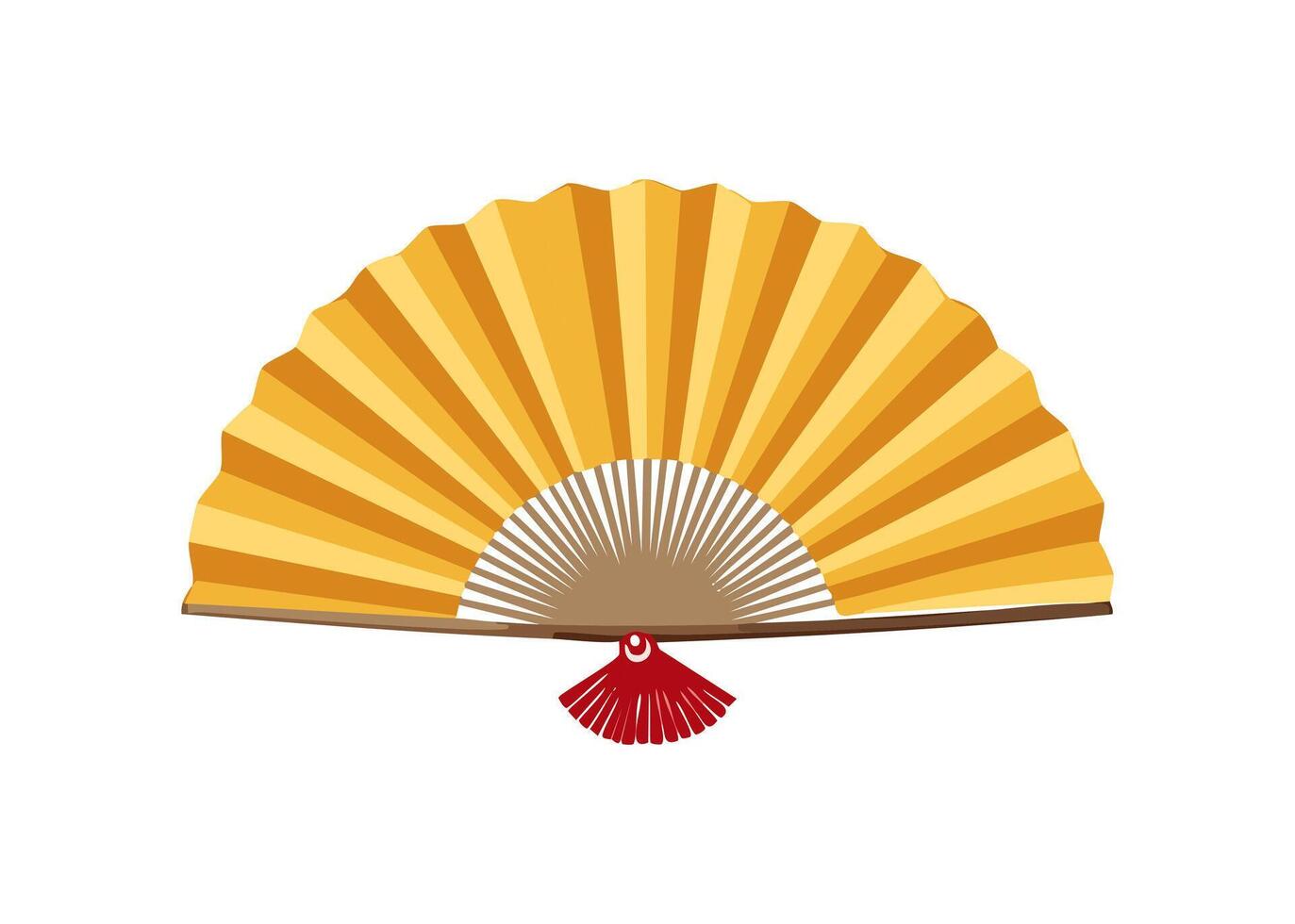 bamboo woven fan flat design style vector