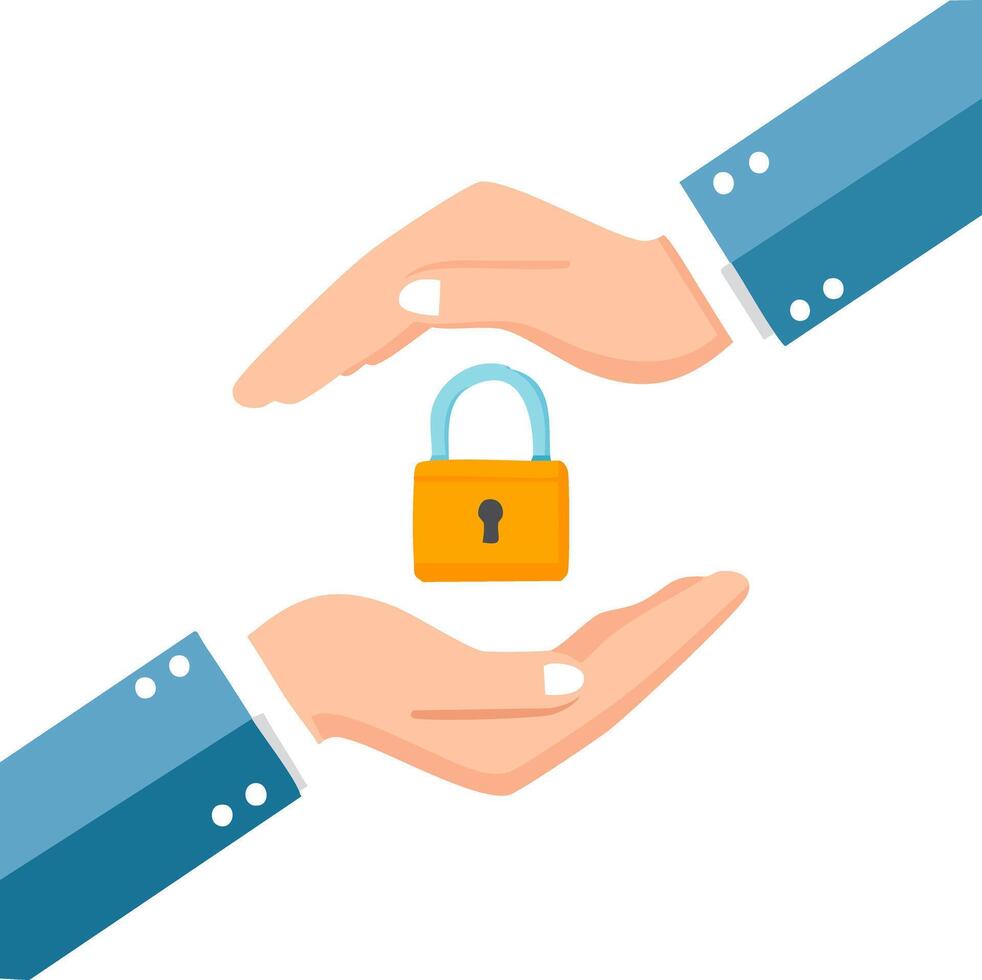 Locked Hands flat design vector
