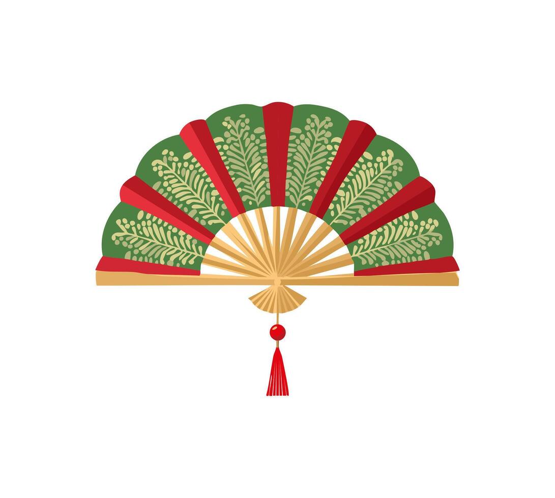 Pine Tree Patterned Fan flat design style vector