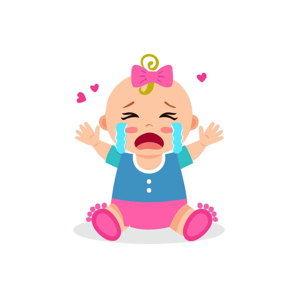 Baby Crying flat design vector