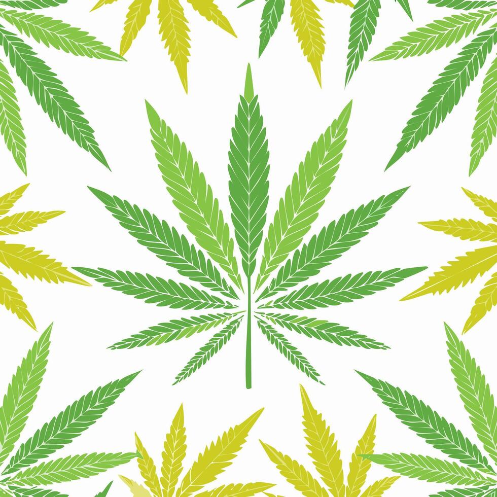 Hemp leaf pattern flat design style vector