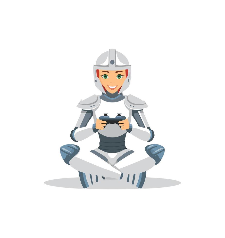 Knight playing games vector