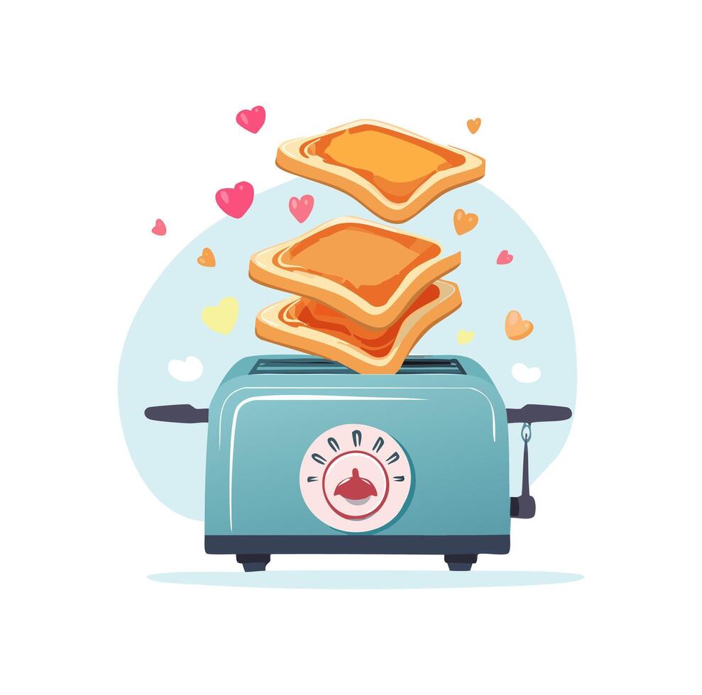 Flying toaster making pancakes vector