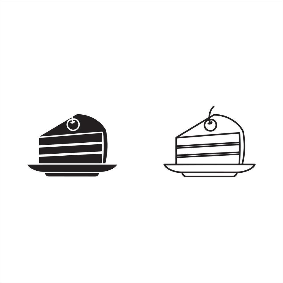 cake slice dessert food vector