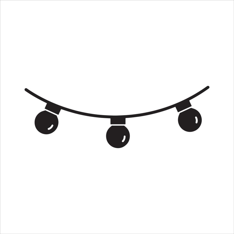 string lights garland decoration icon glyph vector