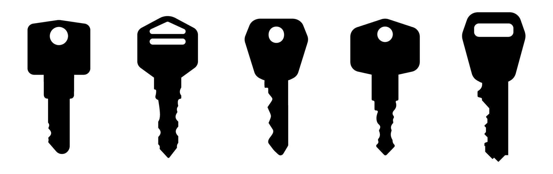 Key Icon set. Black icon of door case. vector