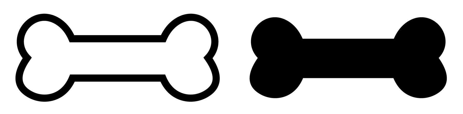 Black and white dog bone icons symbolizing pet food and animal care vector