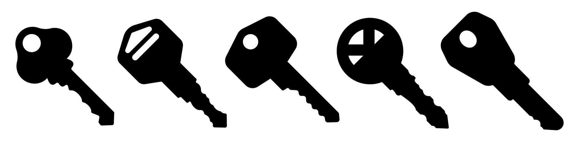 Key Icon set. Collection of door case. vector
