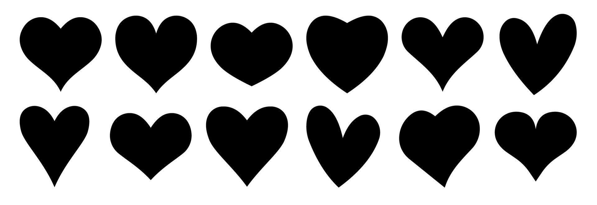 Black and white heart pattern vector