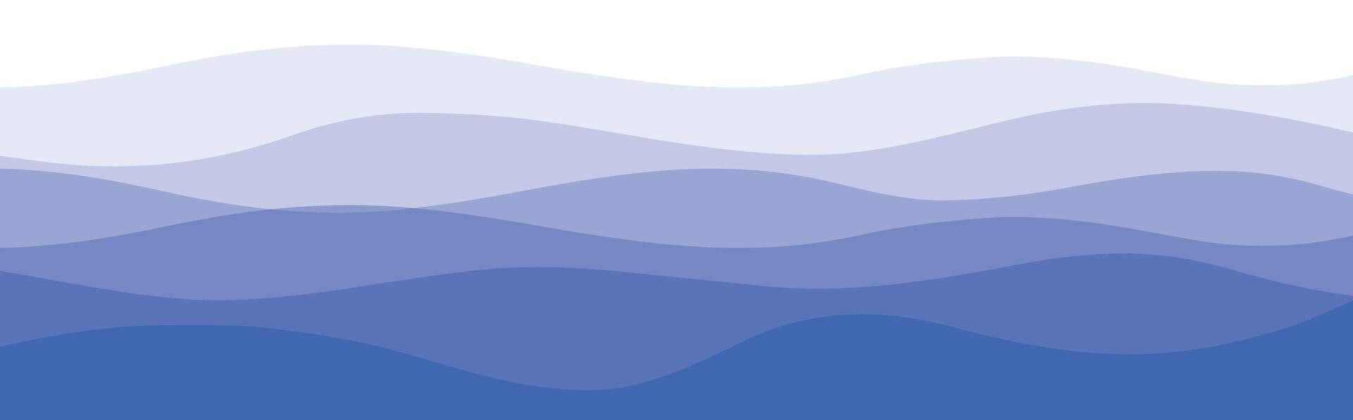 Blue tones abstract waves background with curved layered lines vector