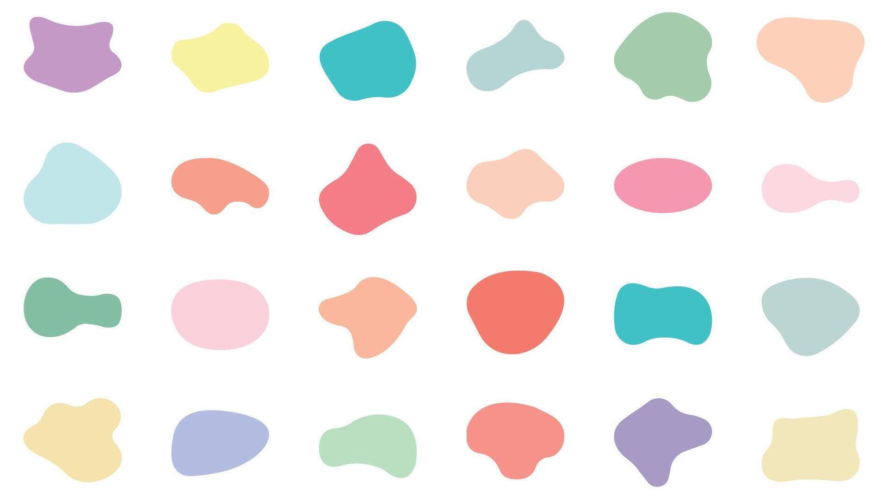 Bright abstract organic shapes in pastel colors vector