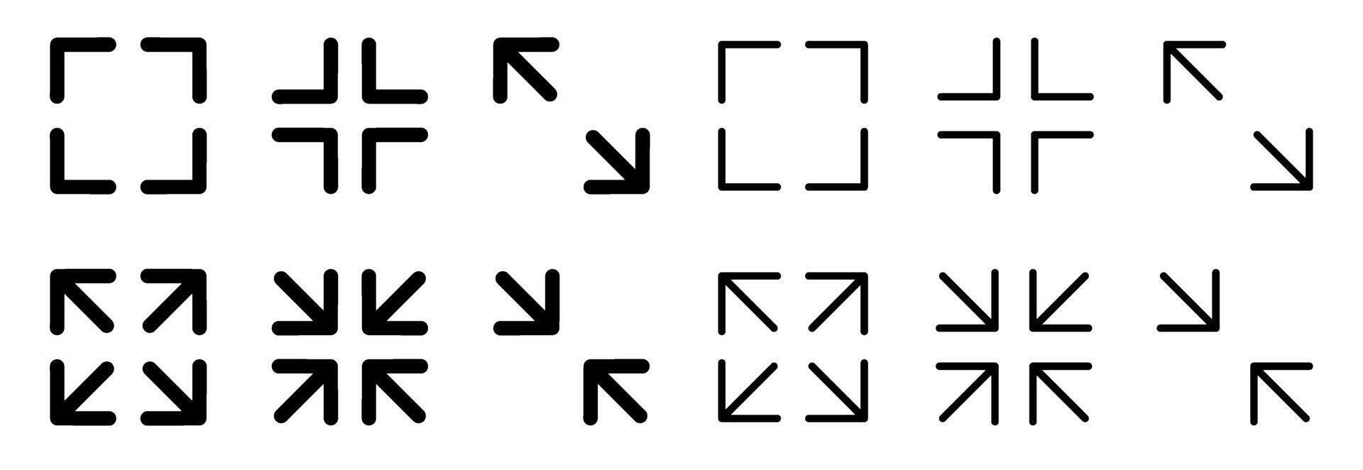 Diverse arrow symbols collection with varied designs and directions vector