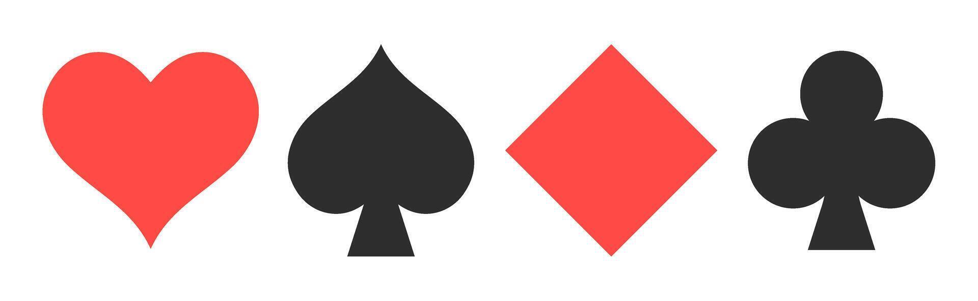Playing card suit symbols - heart, spade, diamond, club vector