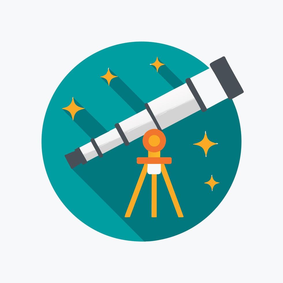 Simple Telescope Astronomy Icon vector