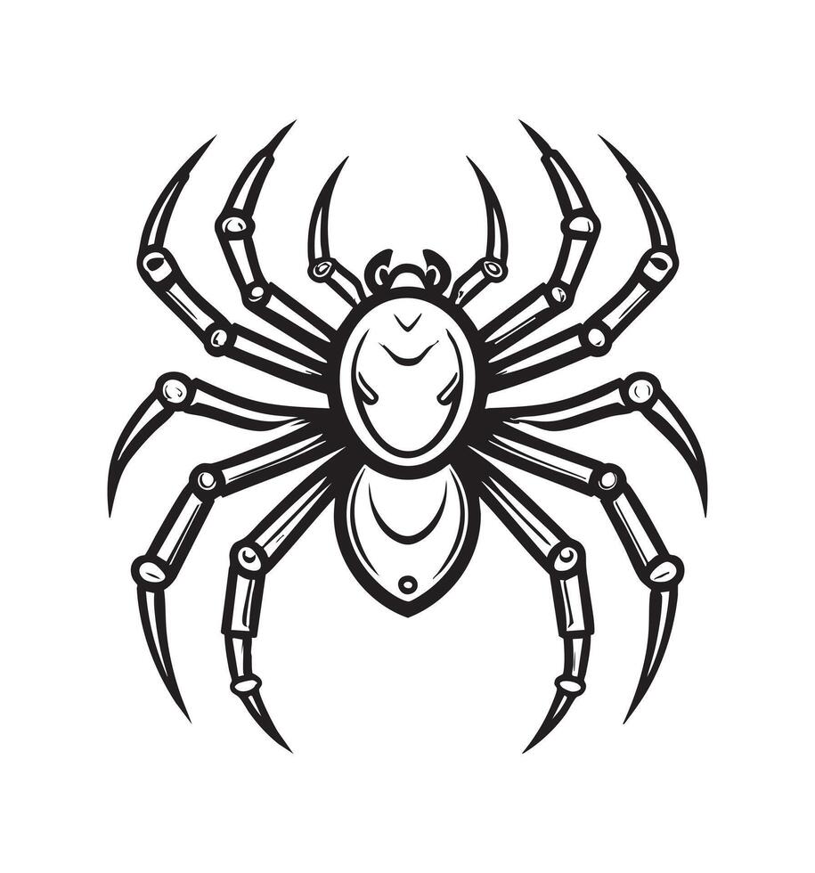 Black and white Spider Shark logo concept vector