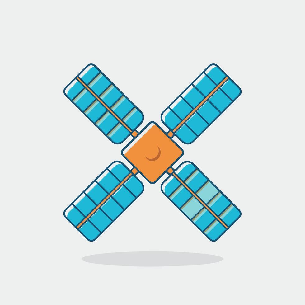 Simple Satellite Orbit Icon vector