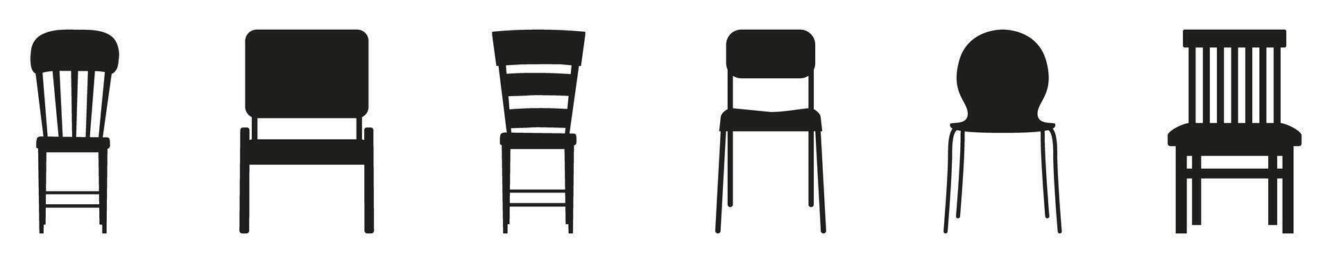 Variety of chair icon in black design vector