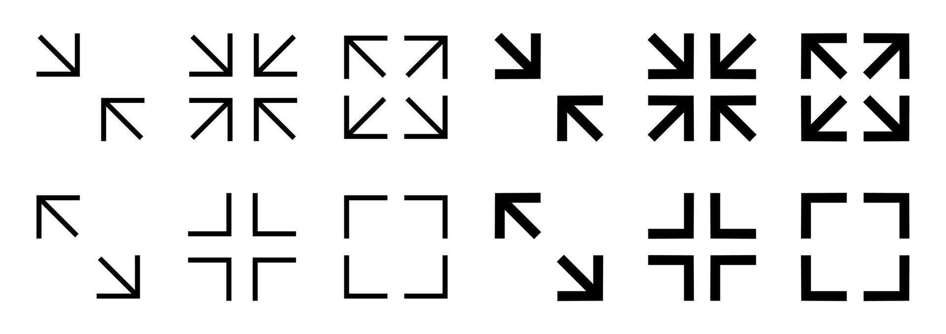 Arrow icon set indicating directions with various designs and styles vector